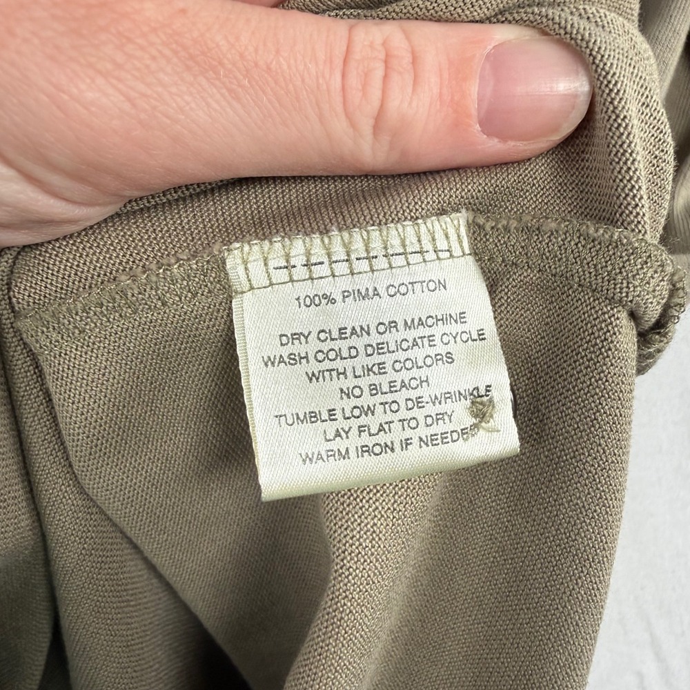 Robert Barakett Mens XXL Long Sleeve‎ Pima Cotton Polo Shirt Taupe Brown - Picture 3 of 8